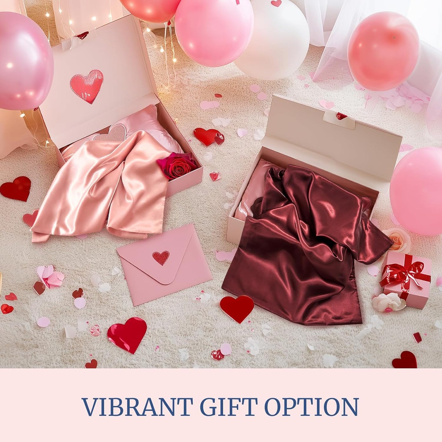 BEDELITE Satin Pillowcase for Hair and Skin, Super Soft and Cooling Similar to Silk Pillow Cases 2 Pack with Envelope Closure, Gift for Women Men(20"x30" Queen Size, Burgundy)