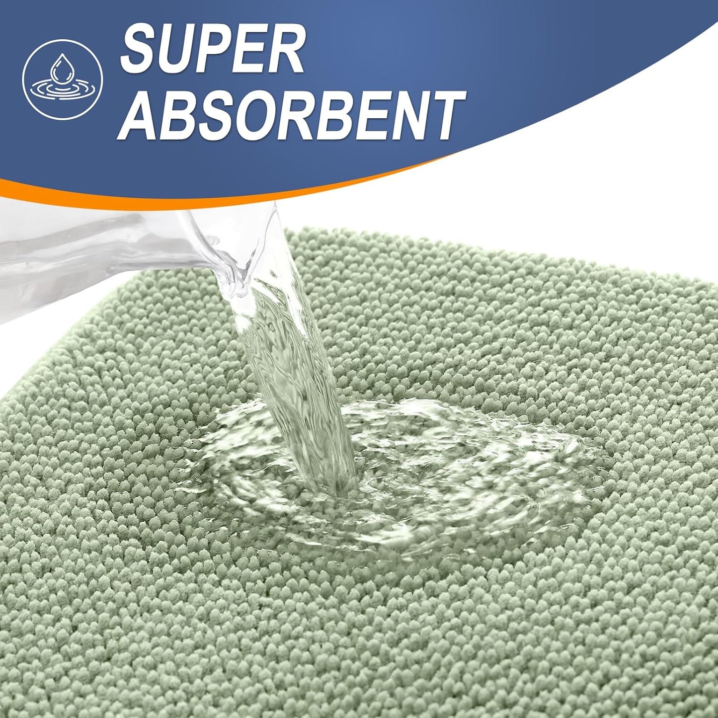 OLANLY Thick Memory Foam Bath Mat Rug 36x24, Extra Soft Absorbent Bathroom Rug, Quick Dry Bath Mats, Non-Slip, Machine Washable Carpet for Bathroom, Tub and Shower, Home Decor Accessories, Sage Green