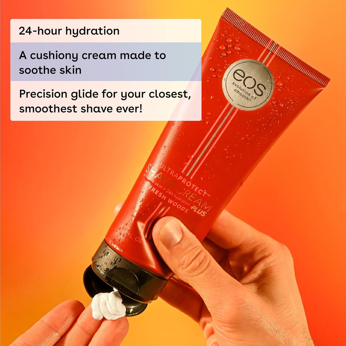 eos UltraProtect™ Men’s Shave Cream- Fresh Woods, 24-Hour Hydration, Non-Foaming Formula, 7 fl oz