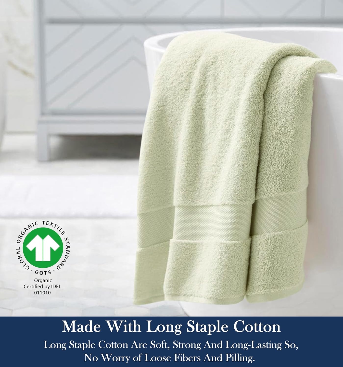 Delara Organic Cotton Luxuriously Plush Bath Sheet Pack of 4 | GOTS & OEKO-TEX Certified | Premium Hotel Quality Towels | Feather Touch Technology|650 GSM Long Staple|Soft, Quick Dry & Ultra-Absorbent