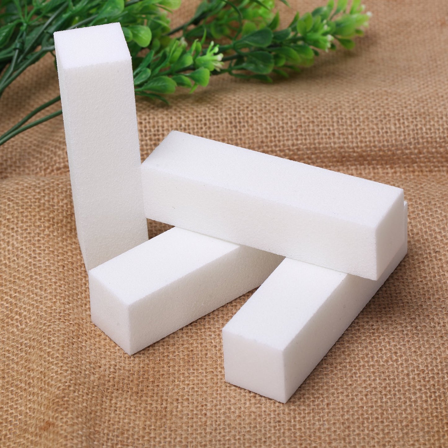 12 Pack Nail Buffer Block 4 Sided Nail File Sanding Block Buffing Blocks for Natural and Acrylic Nails, Medium Grit (White)