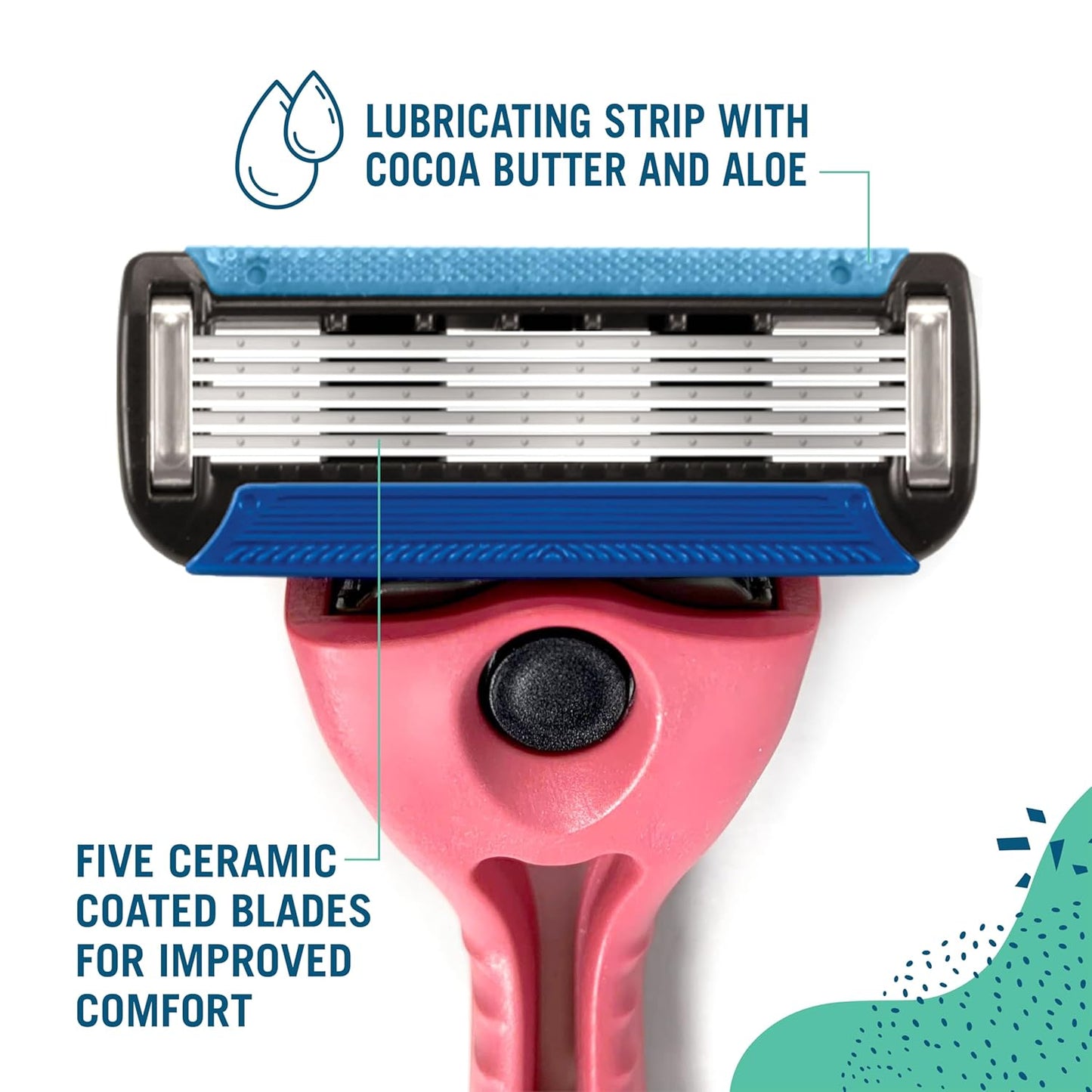 Preserve Shave 5 Five Blade Refillable Razor, Made from Recycled Materials, Sunshine Yellow