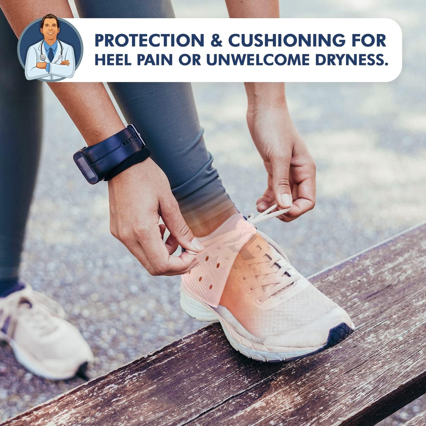 Dr. Frederick's Original Gel Heel Guards - 4 ct - Soft Heel Protectors for Plantar Fasciitis, Spur Pain & Gout - Comfortable Inserts for Shoes