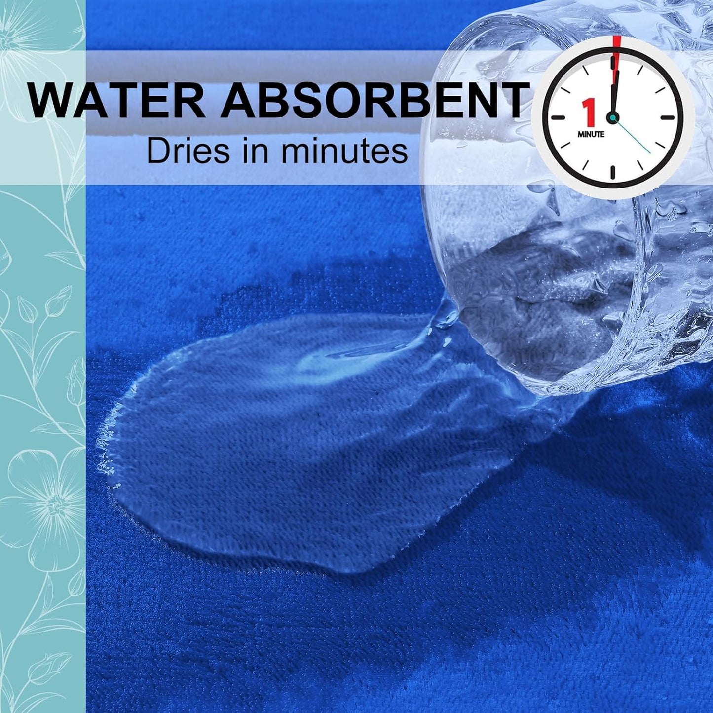 Grandaily Memory Foam Bath Mat Rug 30x20, Ultra Soft, Non-Slip and Absorbent Bathroom Rugs, Machine Wash Dry, Comfortable Bath Carpet for Bathroom Floor, Tub and Shower, Royal Blue