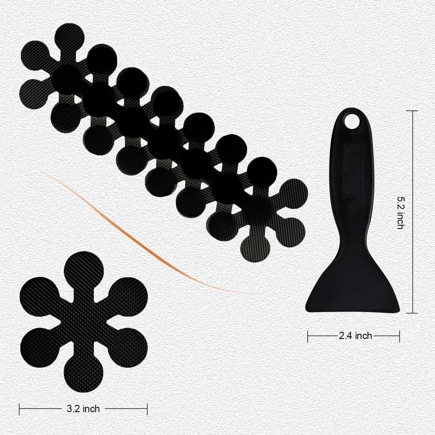 Bathtub Stickers Non-Slip, Safety Shower Treads Adhesive Appliques with Premium Scraper