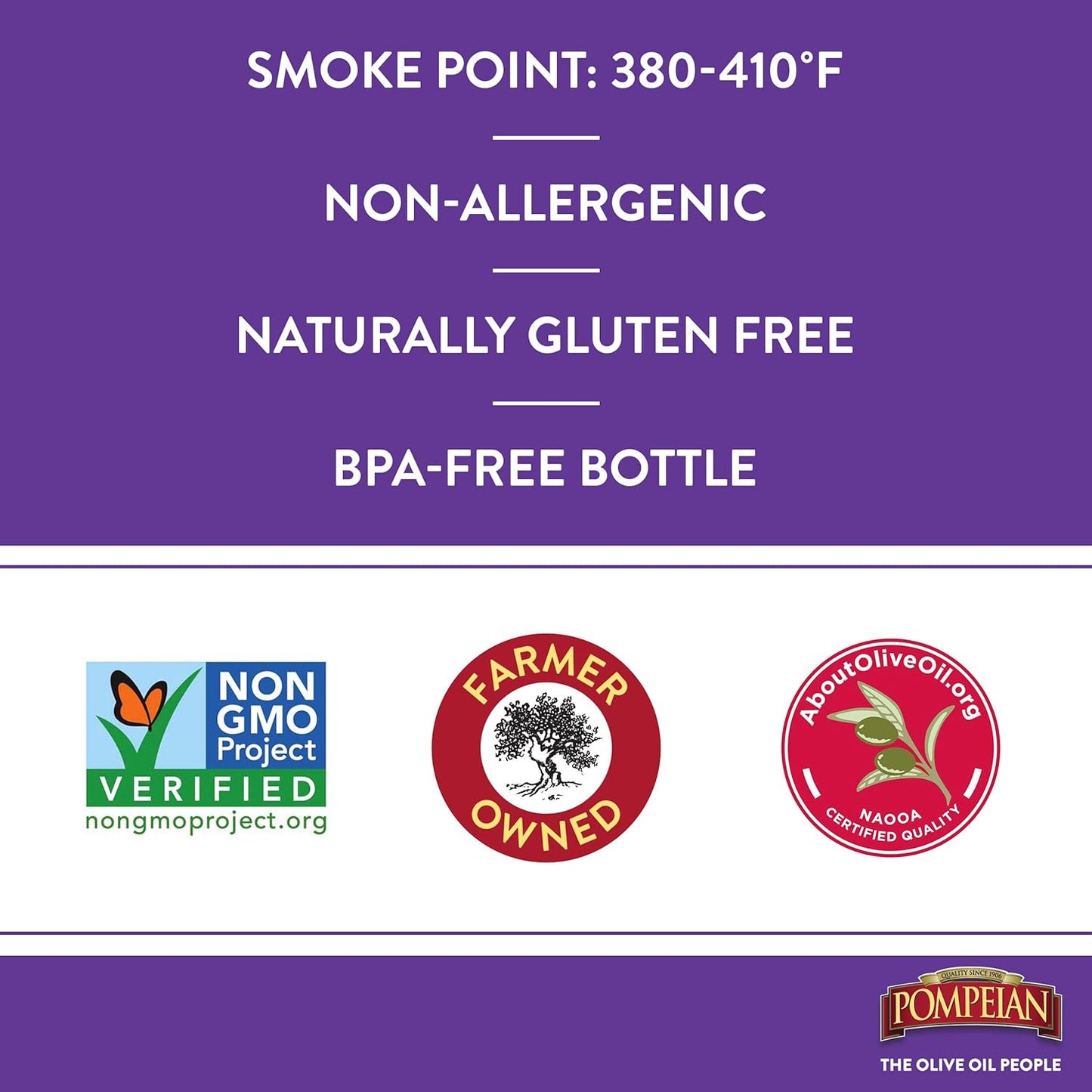 Pompeian Robust Extra Virgin Olive Oil, Contains Polyphenols, First Cold Pressed, 101 Fl Oz