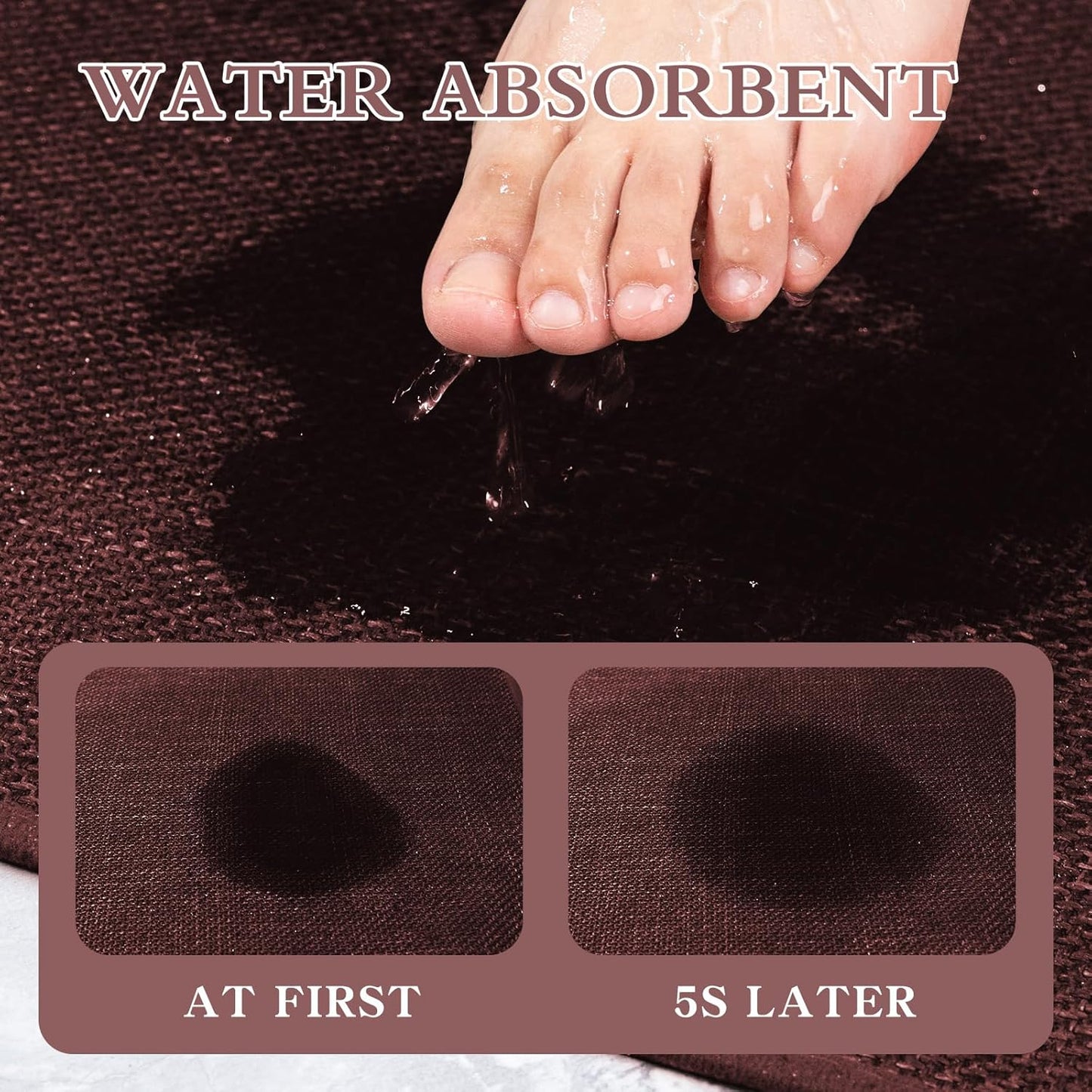 chakme Bathroom Rugs Mat U-Shaped 24x17, Ultra ThinNon Slip Bath Mat Small Quick Dry Absorbent Bath Matfor Bathroom Floor, (Purple, U-24"x17")