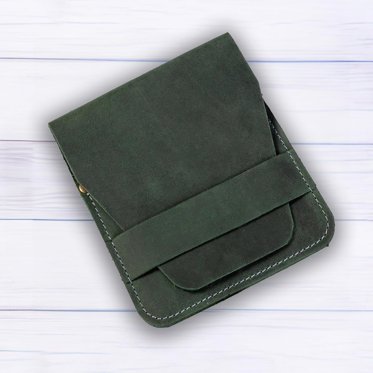 Leather Manicure Set Case Grooming Kit Organizer (Atlantic Deep Green)