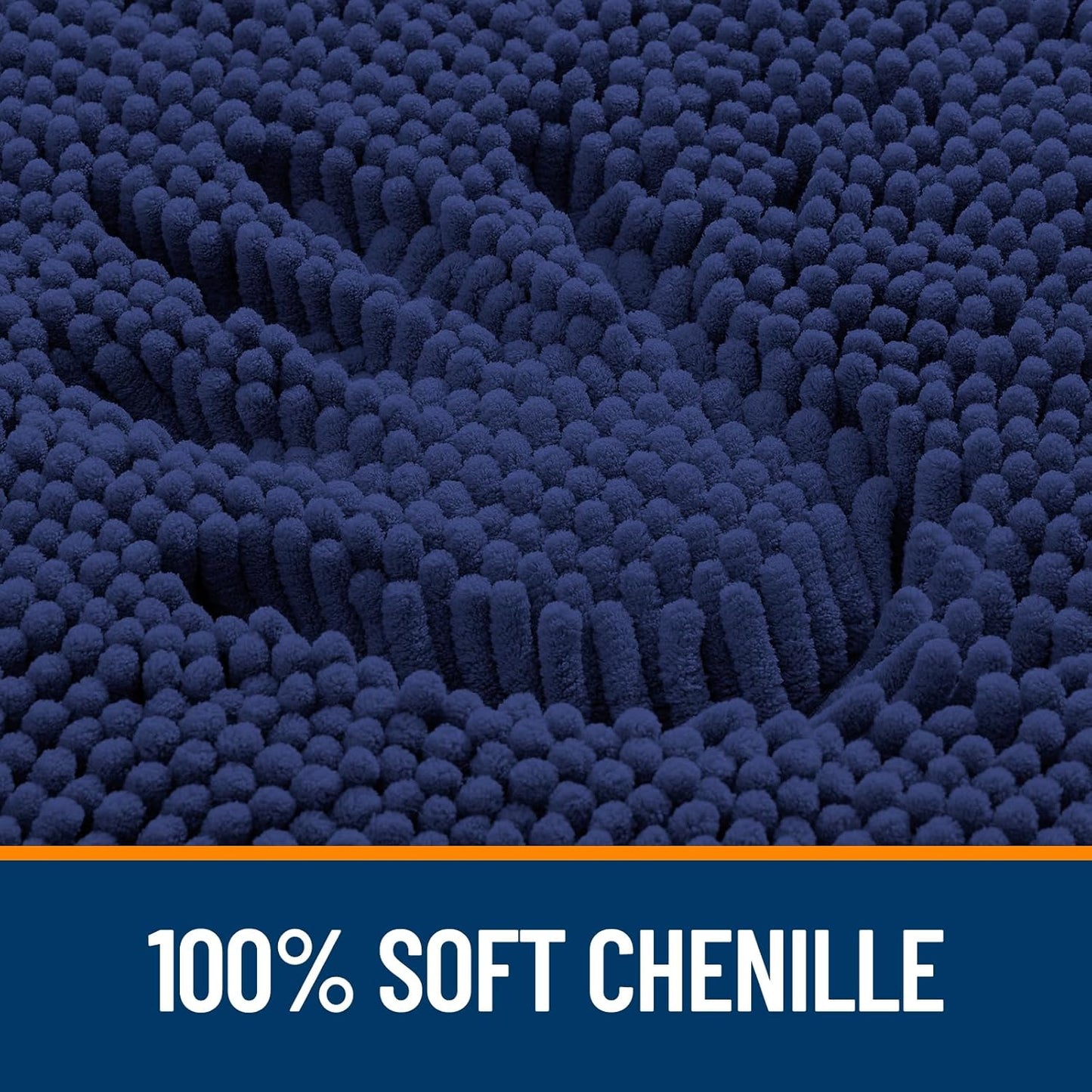 OLANLY Bathroom Rugs 30x20, Extra Soft Absorbent Chenille Bath Rugs, Rubber Backing Quick Dry, Machine Washable Bath Mats for Bathroom Floor, Tub and Shower, Home Decor Accessories, Twilight Sapphire