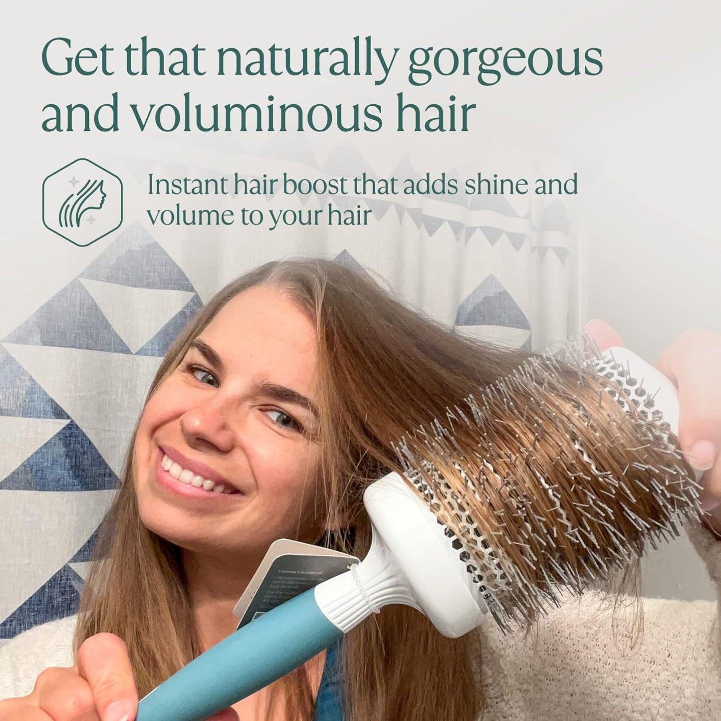 Round Brush for Blow Drying - Extra Large Ceramic Ion Thermal Barrel for Precise Styling and Maximum Volume - Lightweight Hair Brush for Smooth Manageable Hair (Bristle 3.4 in, Barrel 2.5 in)