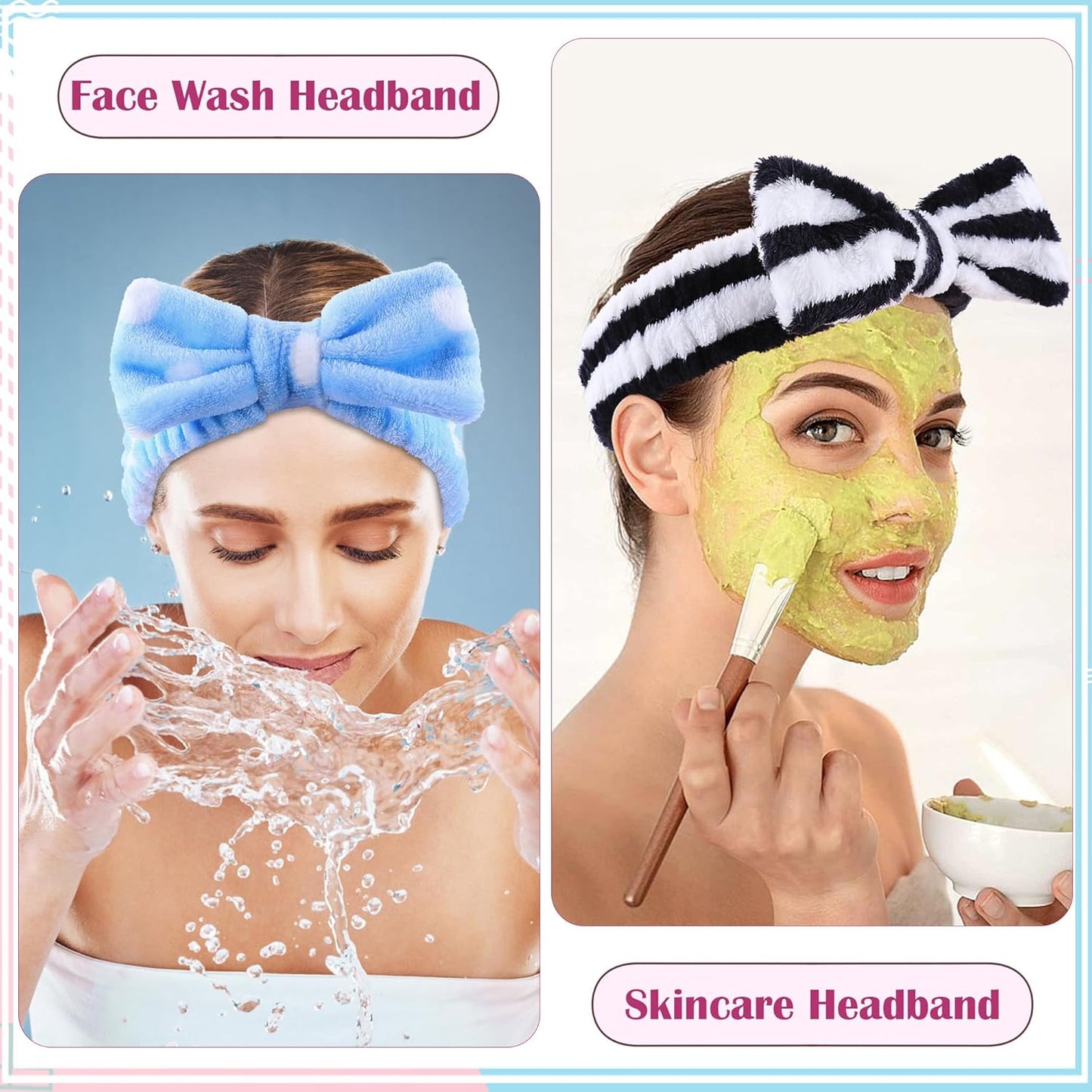 WSYUB Skincare Headband, 6pcs Headband for Washing Face,Spa&Makeup Headbands