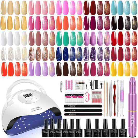 Gel Nail Polish Kit,With UV LED Nail Dryer,Electric nail drill kit,Nail Tools DIY Home