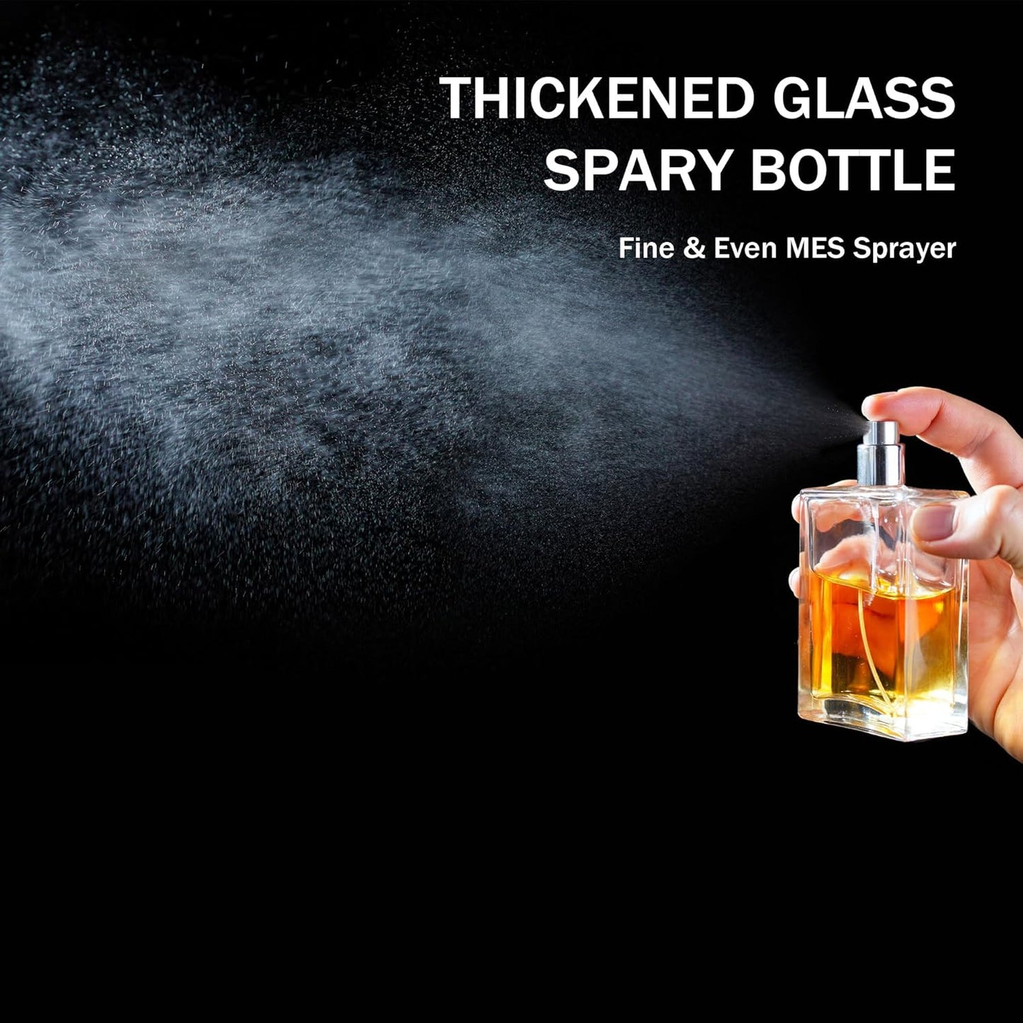 YU FENG Glass Perfume Bottles Empty Spray Refillable Atomizer 2 Pack 100ml/3.4oz（Square）