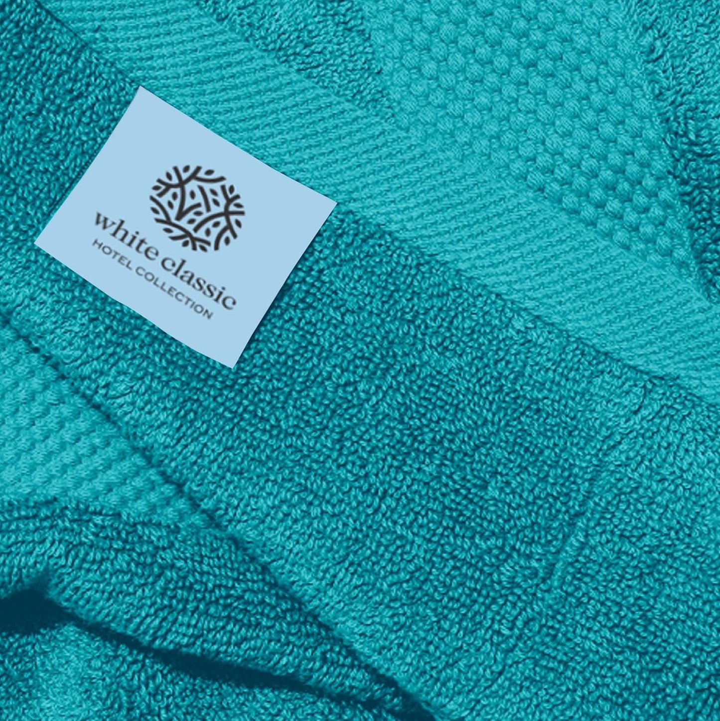 White Classic Luxury Aqua Hand Towels - Soft 100% Turkish Cotton | Highly Absorbent Hotel spa Bathroom Towel Collection | 16x30 Inch | Set of 6