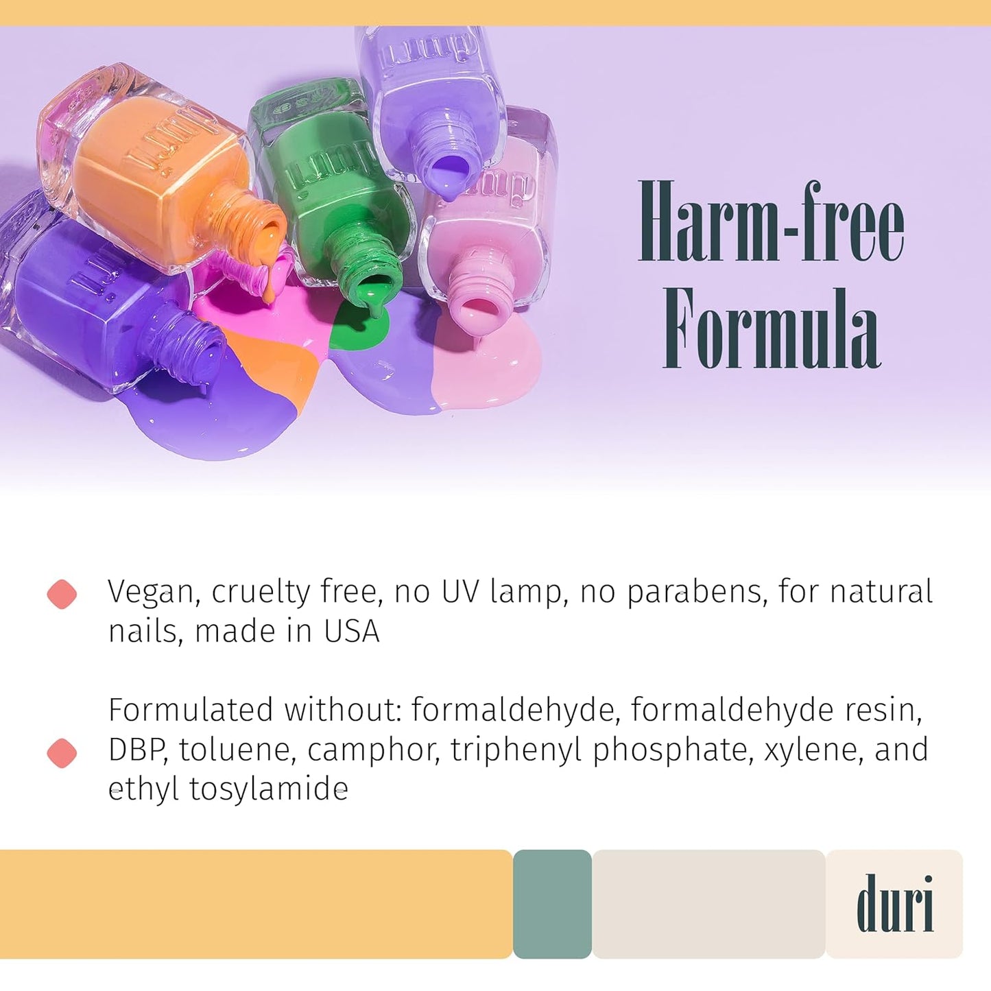 duri Trio Neon Nail Polish Set - GBD201 Neon Favorites, Matte Finish, Quick Drying, 0.45 Fl Oz each