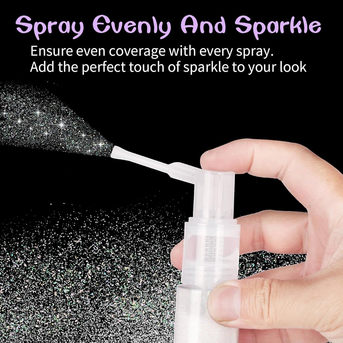 MEICOLY White Hair and Body Glitter Spray,25g/0.88OZ,Shinny Sparkle Glitter Spray for Clothes,Loose Shimmer Hairspray for Festival Rave Makeup/Stage Performance,Lightweight