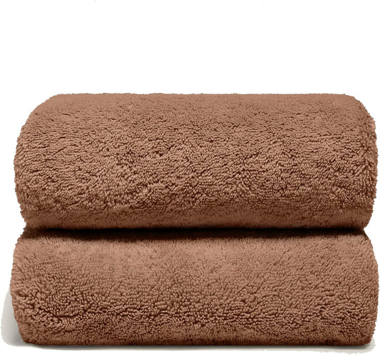 Italic Ultraplush 100% Australian Cotton Towels - Set of 2 Luxury Bath Towels, Quick Dry Plush and Absorbent, Heavy Duty Large Bath Towels, 800GSM Towels for Bathroom & Spa (Clay)