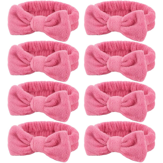 Ondder Spa Headbands Set for Women - 8 Pcs Terry Cloth Fuzzy Headbands for Skincare, Makeup Application, Face Washing and Hair Care