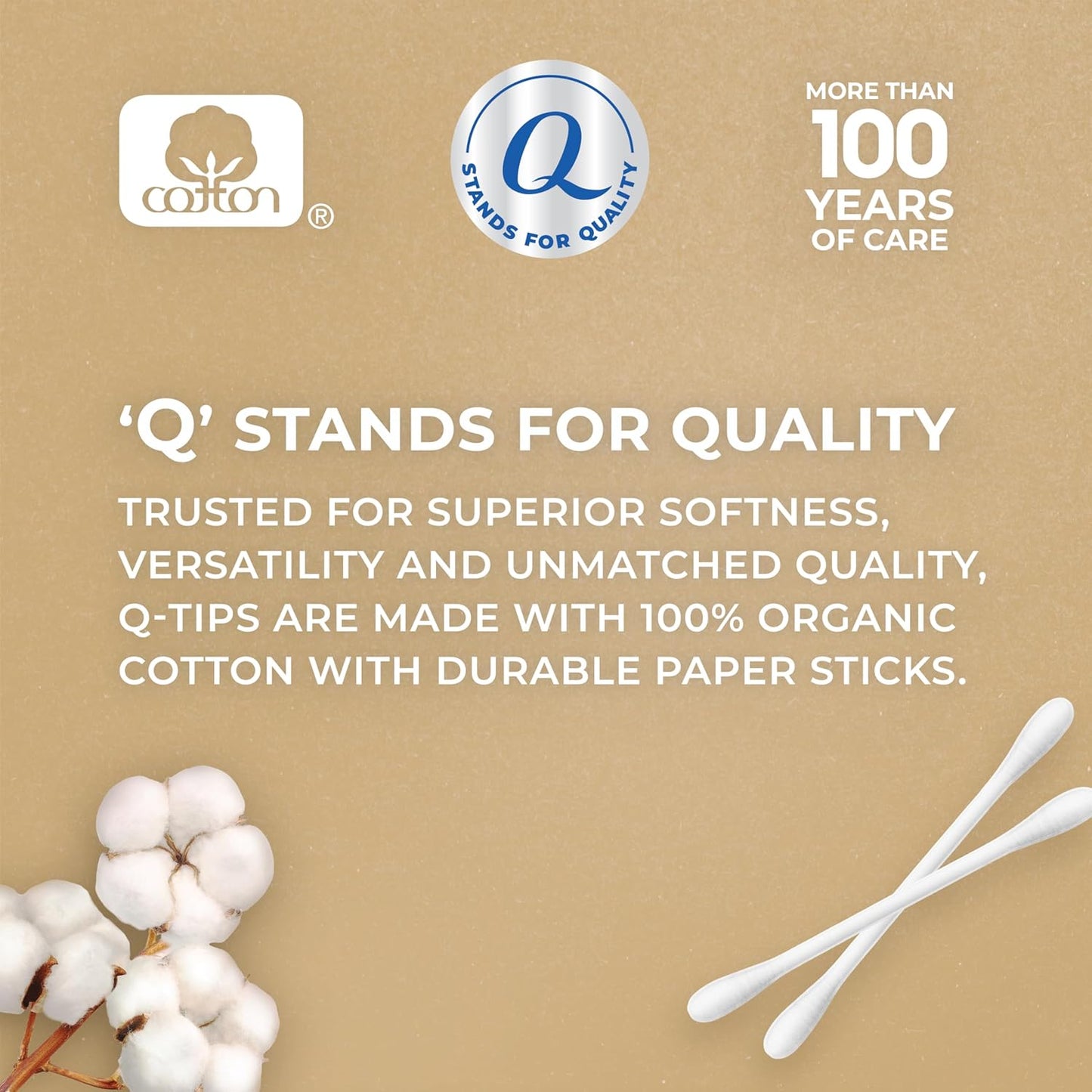 Q-tips Cotton Swabs Organic Swab Ultimate Home and Beauty Tool Made from Organic Cotton, 400 Count (4 Pack) 1600 total swabs
