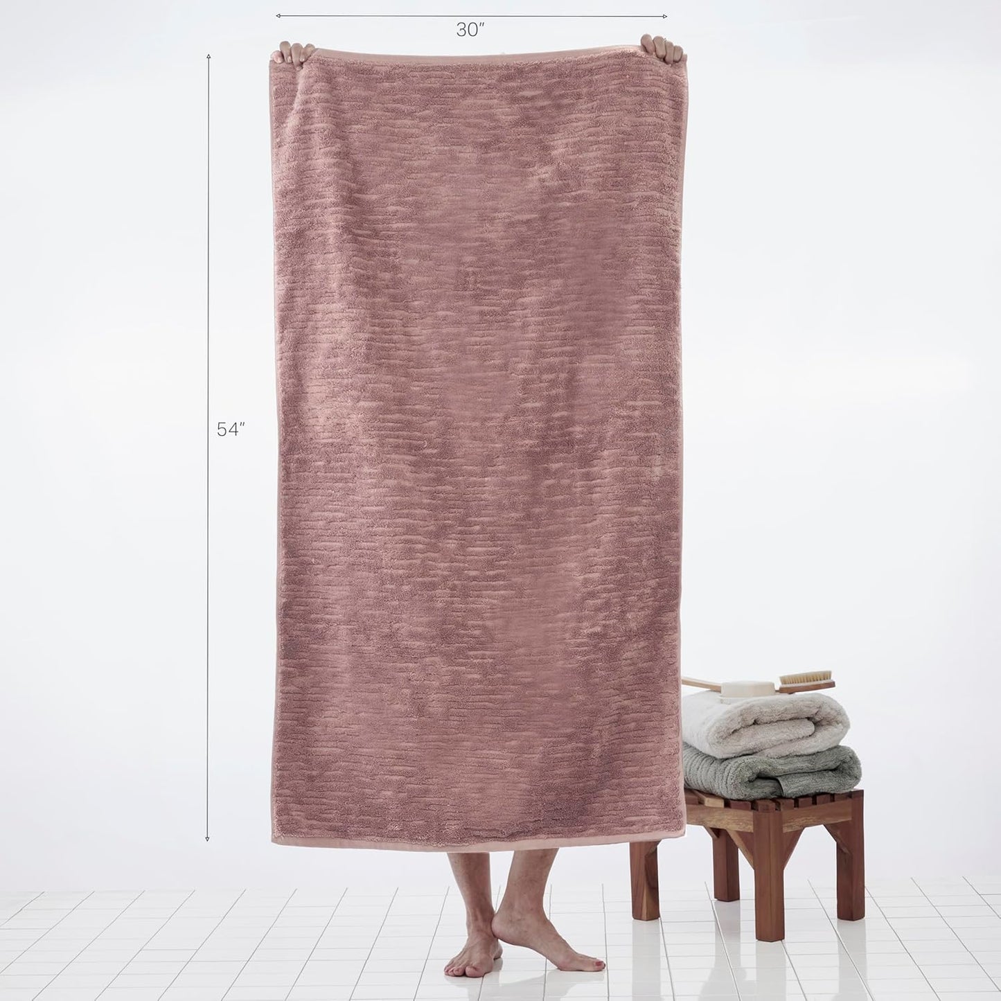 SKL Home CloudSoft Cotton Luxury 4 Pc Bath Towel Set, Clay