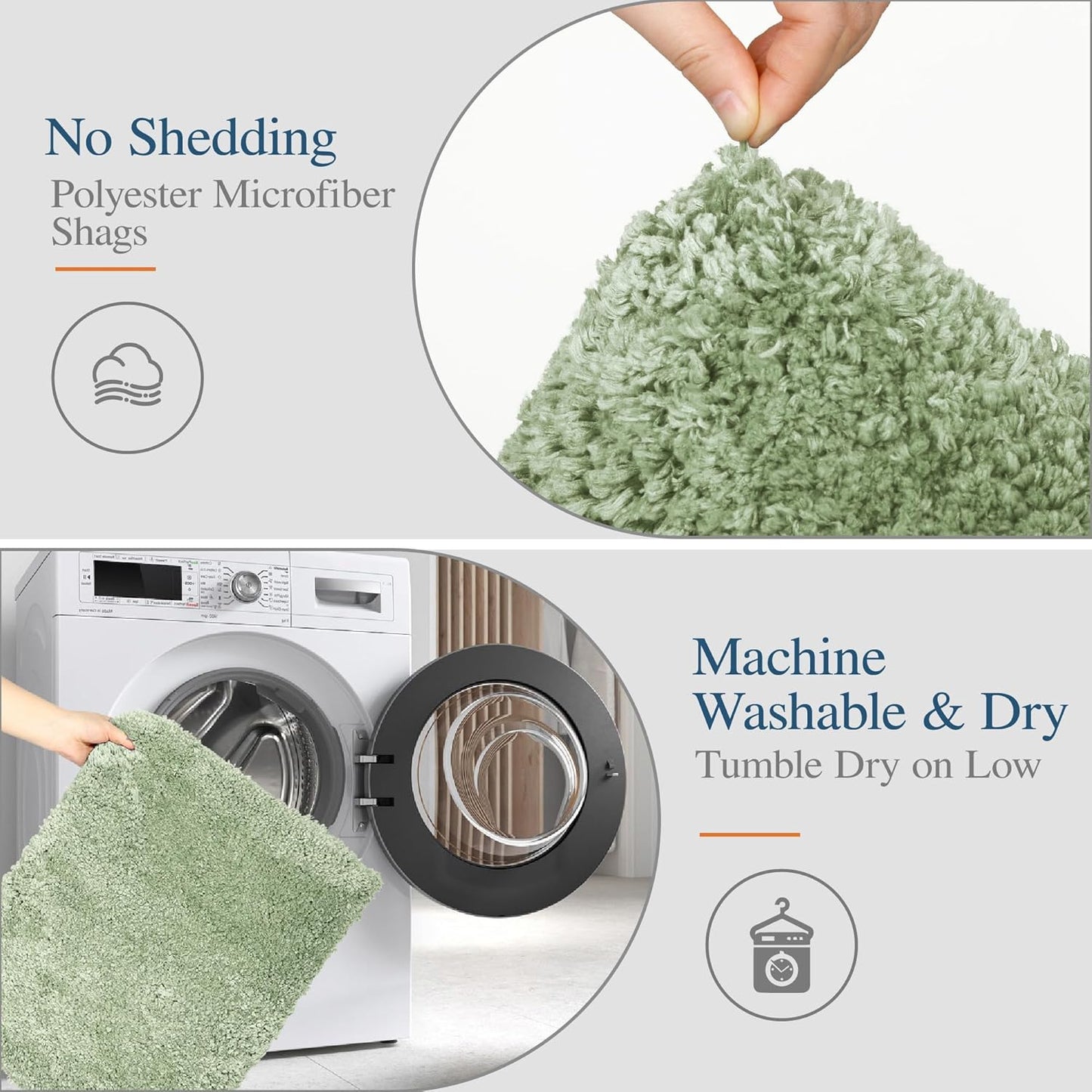 Walensee Large Bathroom Rug (24 x 60, Pale Green) Extra Soft and Absorbent Shaggy Bath Mat Machine Washable Microfiber Non Slip Luxury Floor Mat