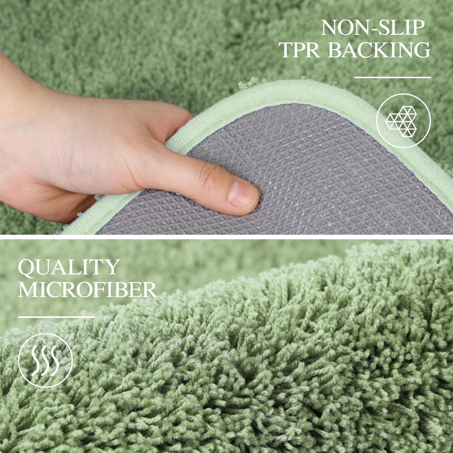 Walensee Large Bathroom Rug (24 x 72, Sage Green) Extra Soft and Absorbent Shaggy Bath Mat Machine Washable Microfiber Non Slip Luxury Floor Mat