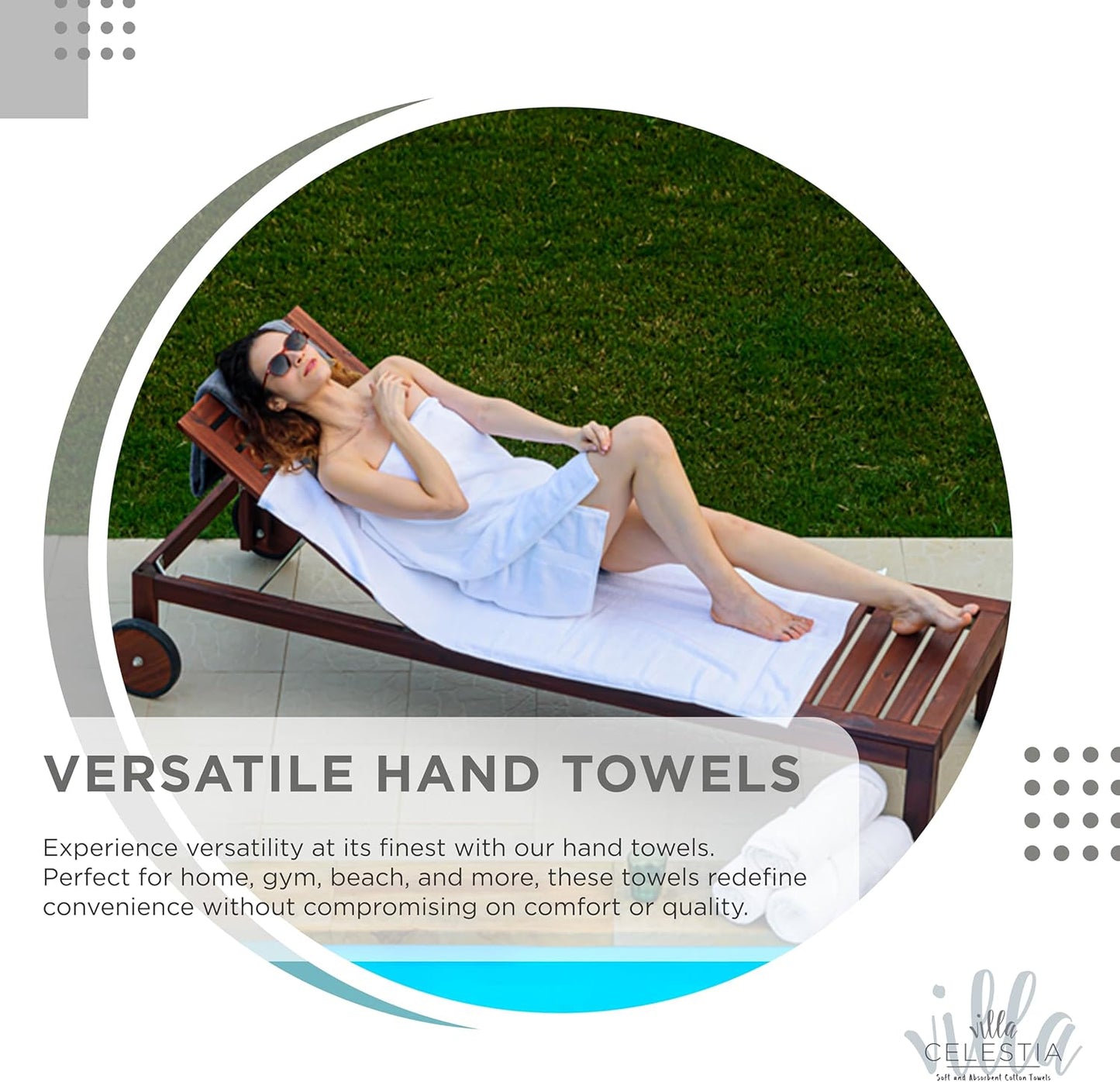 Premium Silver Hand Towel-100% Cotton Hand Towels for Bathroom 650 GSM Soft Silver Hand Towels Absorbent & Fast Drying Bath Hand Towels-Elegant Salon Spa Hotel Hand Towel Set of 4 (16''x 28'')