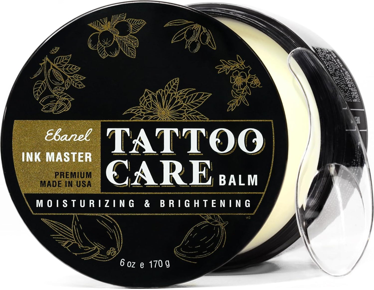 Ebanel Tattoo Balm 6oz, Premium Tattoo Aftercare Cream Brightener Ink Color Enhancing Butter Moisturizer with Herbal Essences and Essential Oils, All-Stage Tattoos Ointment After Care Kit Supplies