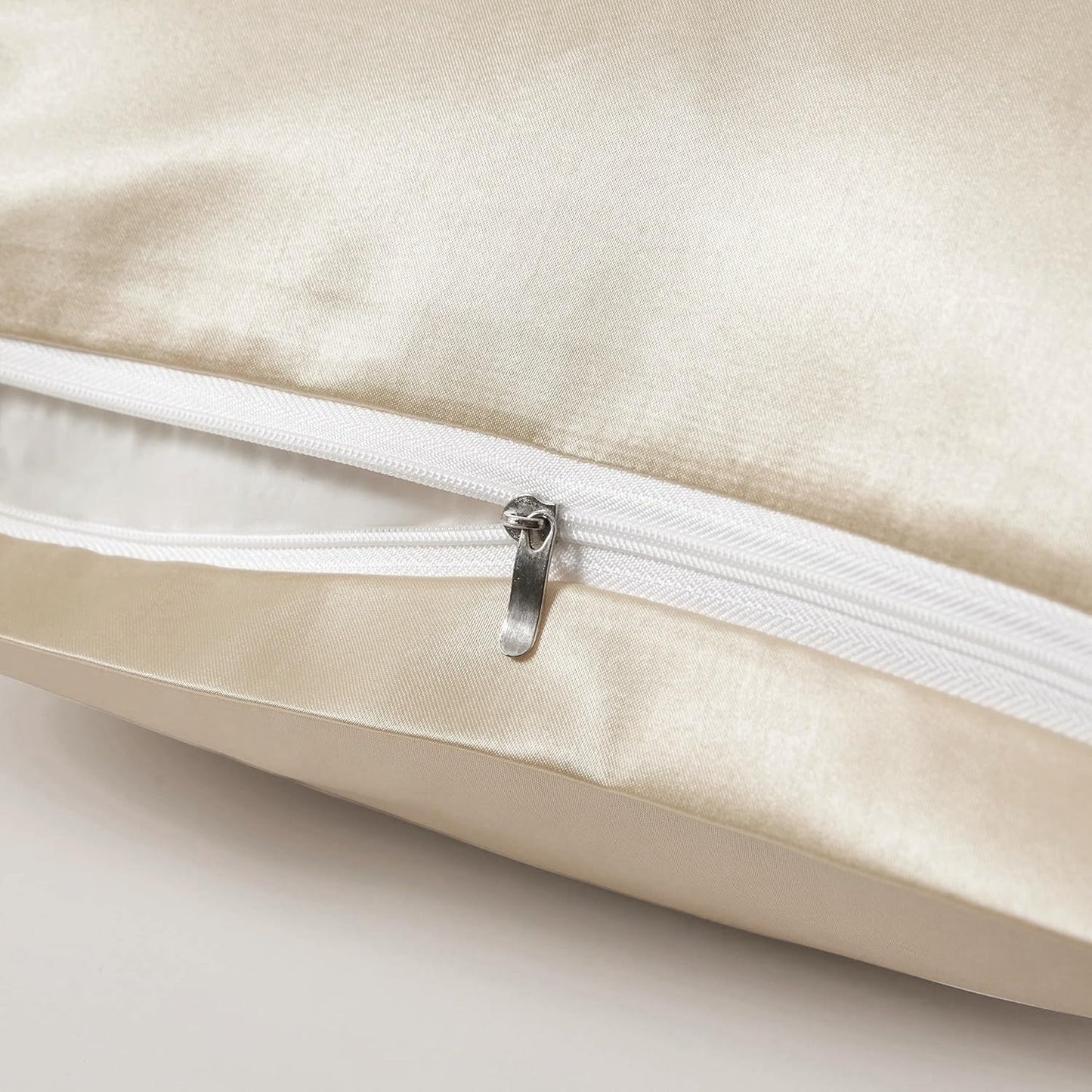 Juwenin Bedding,Super Soft and Luxury Silky Satin Pillowcase with Zipper (Silky Satin Pillow Case for Hair) Set of 2 (Camel, King(20''x36'))