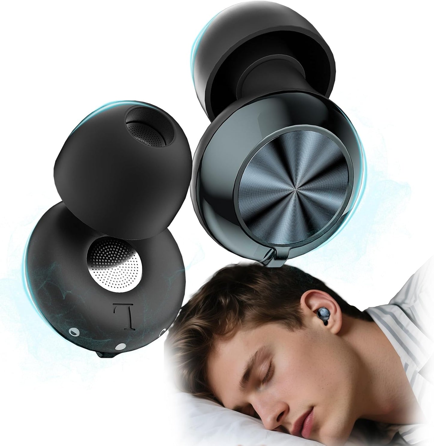 Adjustable Noise Cancelling Earplugs 14-35dB SNR,Reusable Silicone Ear Plugs for Sleeping with 8 Eartips and Case for Sleep Concerts,Work,Study,Snoring,Travel