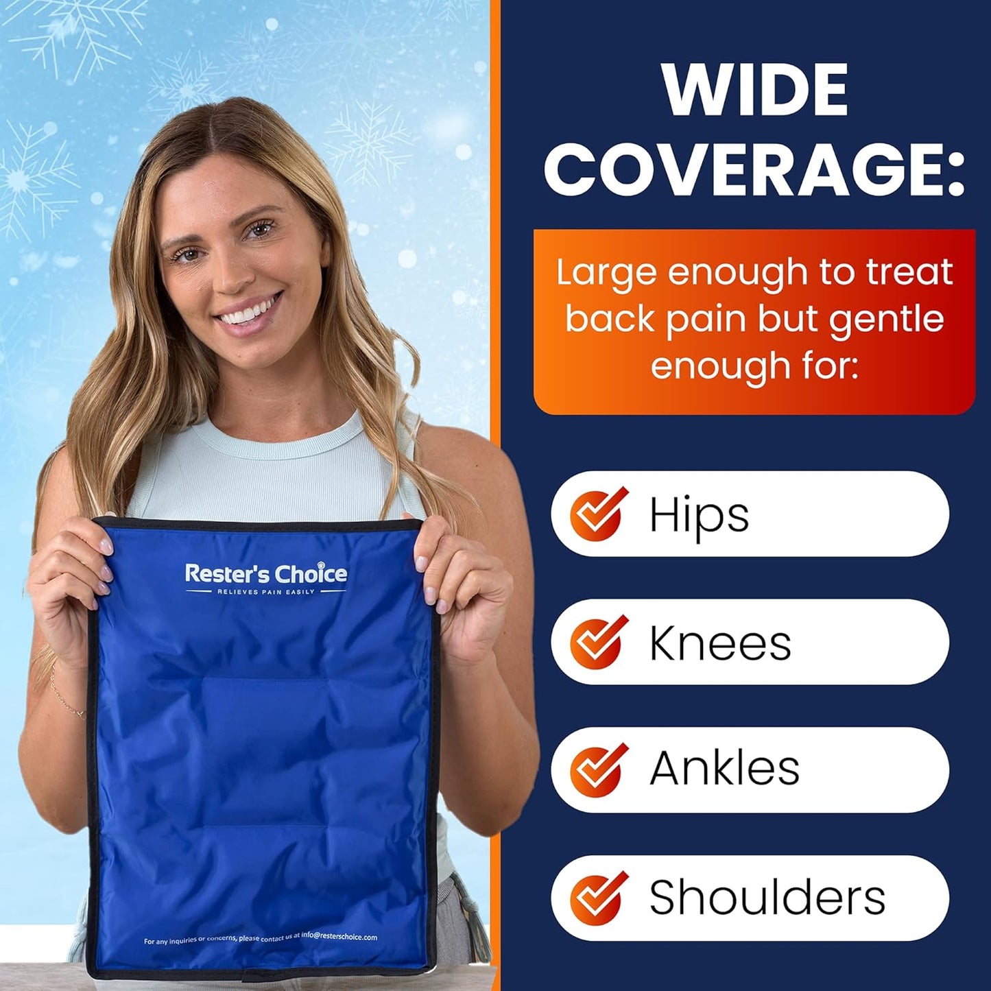 Gel Soft Flexible Ice Pack for Injuries Reusable - (Large: 11"x14.5") for Hip, Shoulder, Knee, Back - Comfy Cold Pack Compress for Swelling, Bruises, Surgery