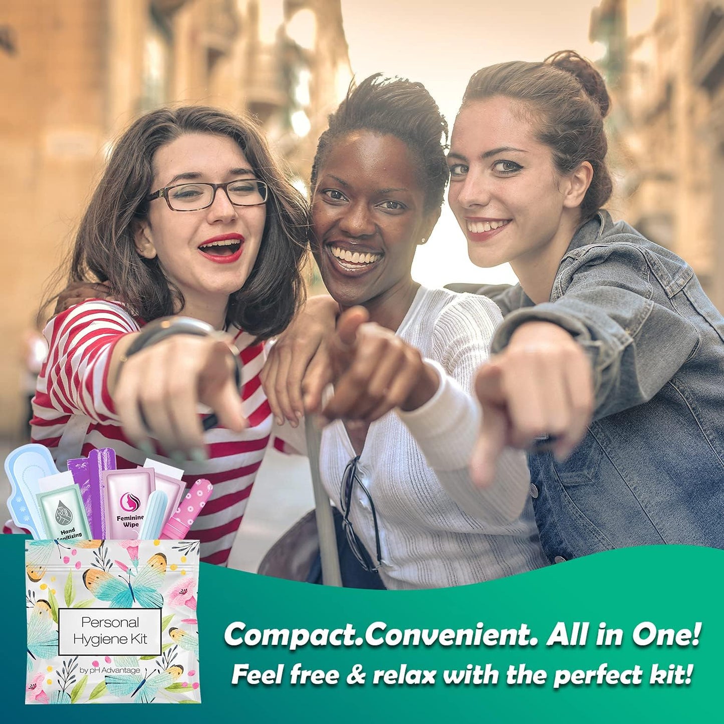 Butterfly Style Menstrual Kit All-in-One 60 Pack | Convenience on The Go | Period Kit Pack for Travelling, Tweens & Teenagers or just When You’re Out | Individually Wrapped Feminine Hygiene Product