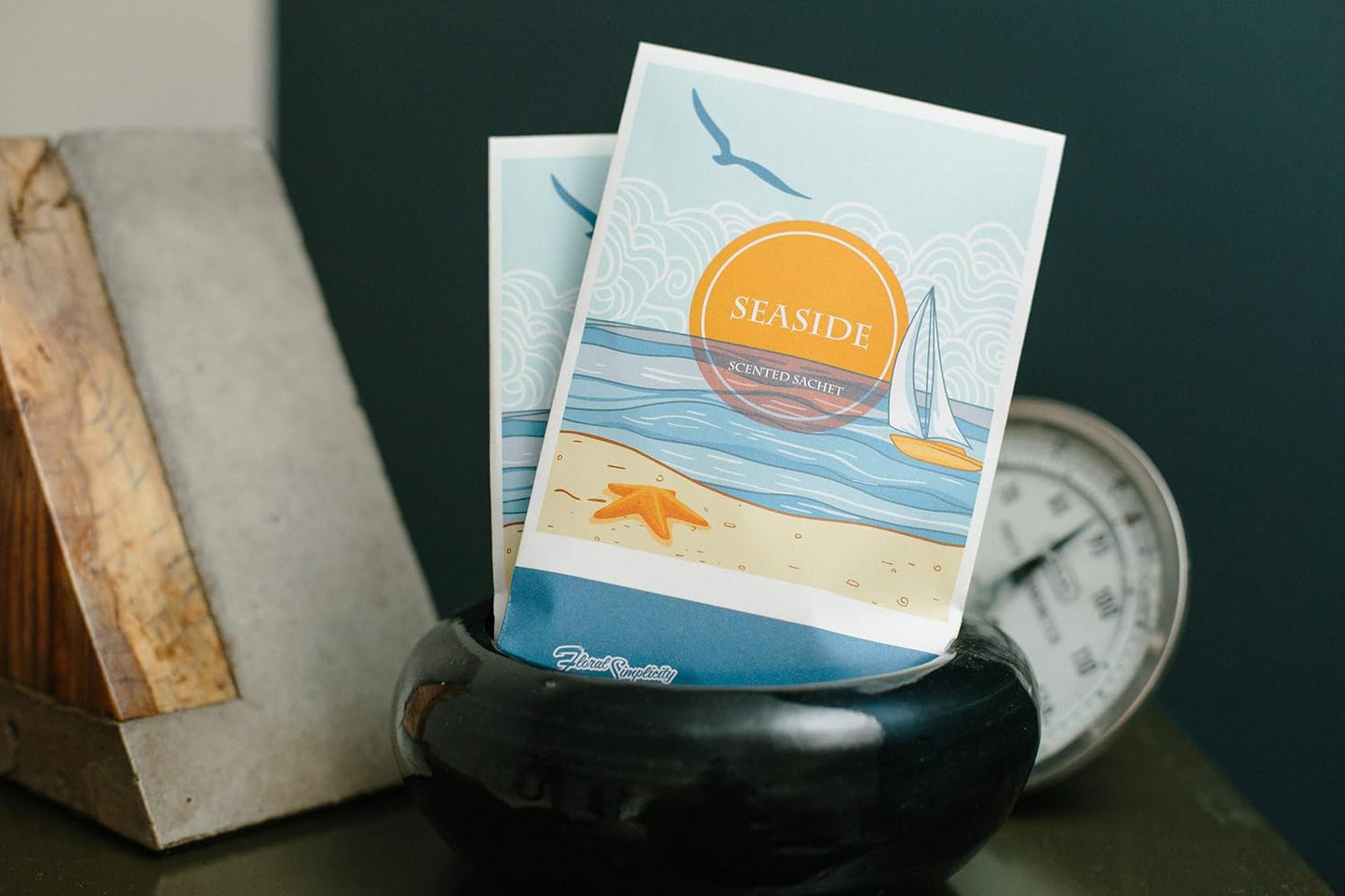 Seaside Scented Sachets Pack of 6, Spring and Summer - Long-Lasting Scented Bags, Home Fragrance, Air Freshener & Deodorizer for Closet, Room, Drawer, or Cars, Made in USA