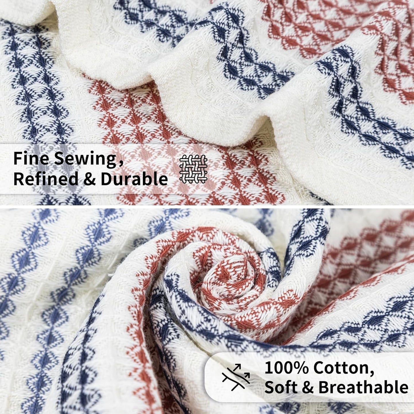 Bath Towels Set, Soft & Thick & Absorbent & Quick Dry, Hotel Towels for Bathroom Luxury, Beach Towel (Waffle Cafe, 2 Bath Towels+4 Hand Towels)