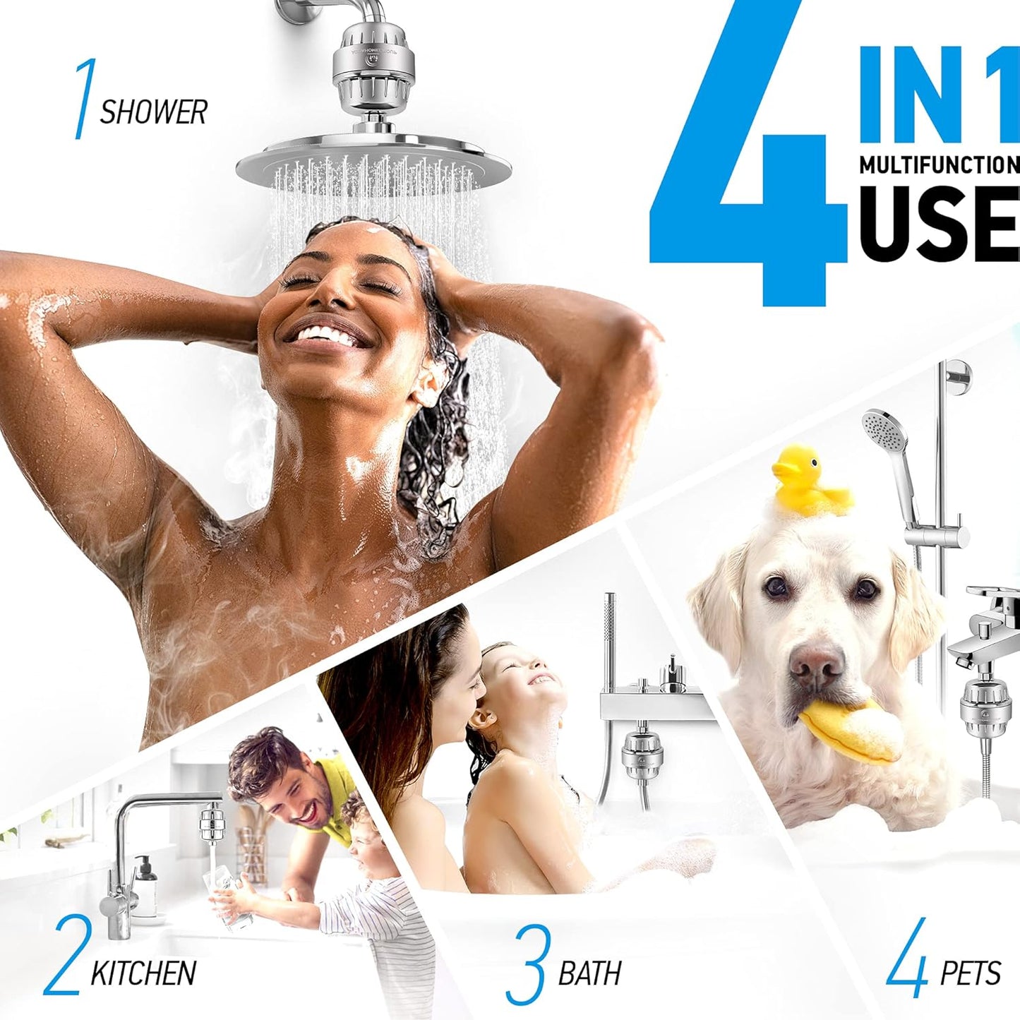 AquaHomeGroup 20 - Stage Replacement Premium Filter Cartridge 2-pack (No Housing), Compatible with Any Shower Filter of Similar Design 15 and 20 stages