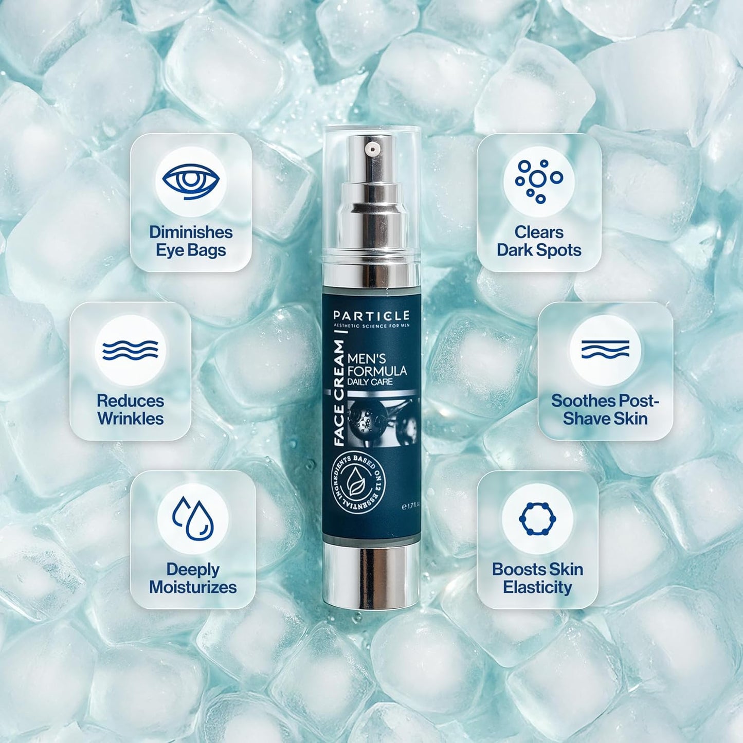 Particle 6-in-1 Face Cream for Men, Men’s Daily Hydrating Moisturizer with Vitamin C, Jojoba Oil, Vitamin E & Hyaluronic Acid, Skin Care Routine, Healthy Skin Support, Pack of 1, 1.7 FL OZ