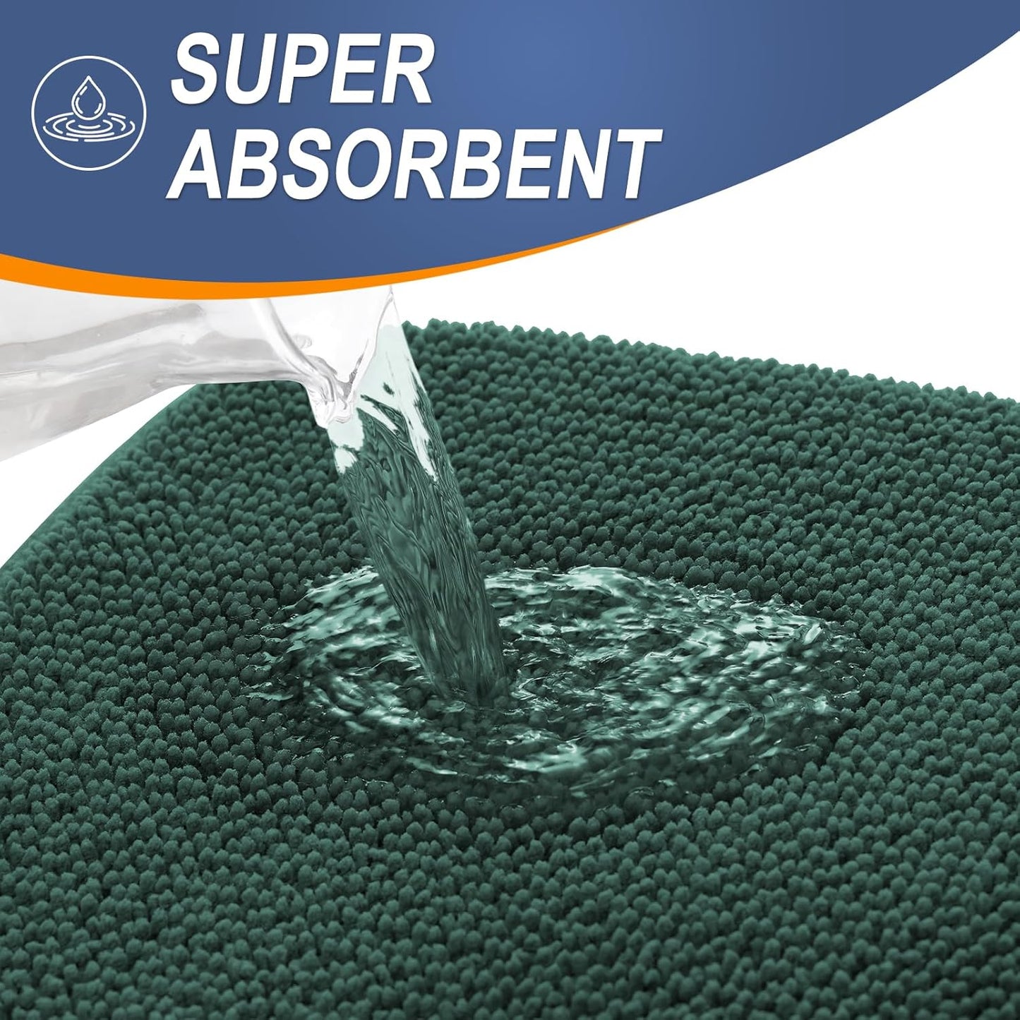 OLANLY Thick Memory Foam Bath Mat Rug 36x24, Extra Soft Absorbent Bathroom Rug, Quick Dry Bath Mats, Non-Slip, Washable Carpet for Bathroom, Tub and Shower, Home Decor Accessories, Blackish Green