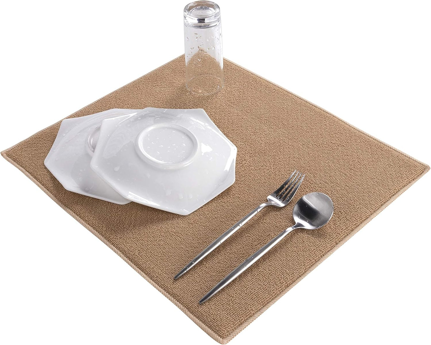 Absorbent, Reversible Microfiber Dish Drying Mat for Kitchen, 18 Inch x 24 Inch