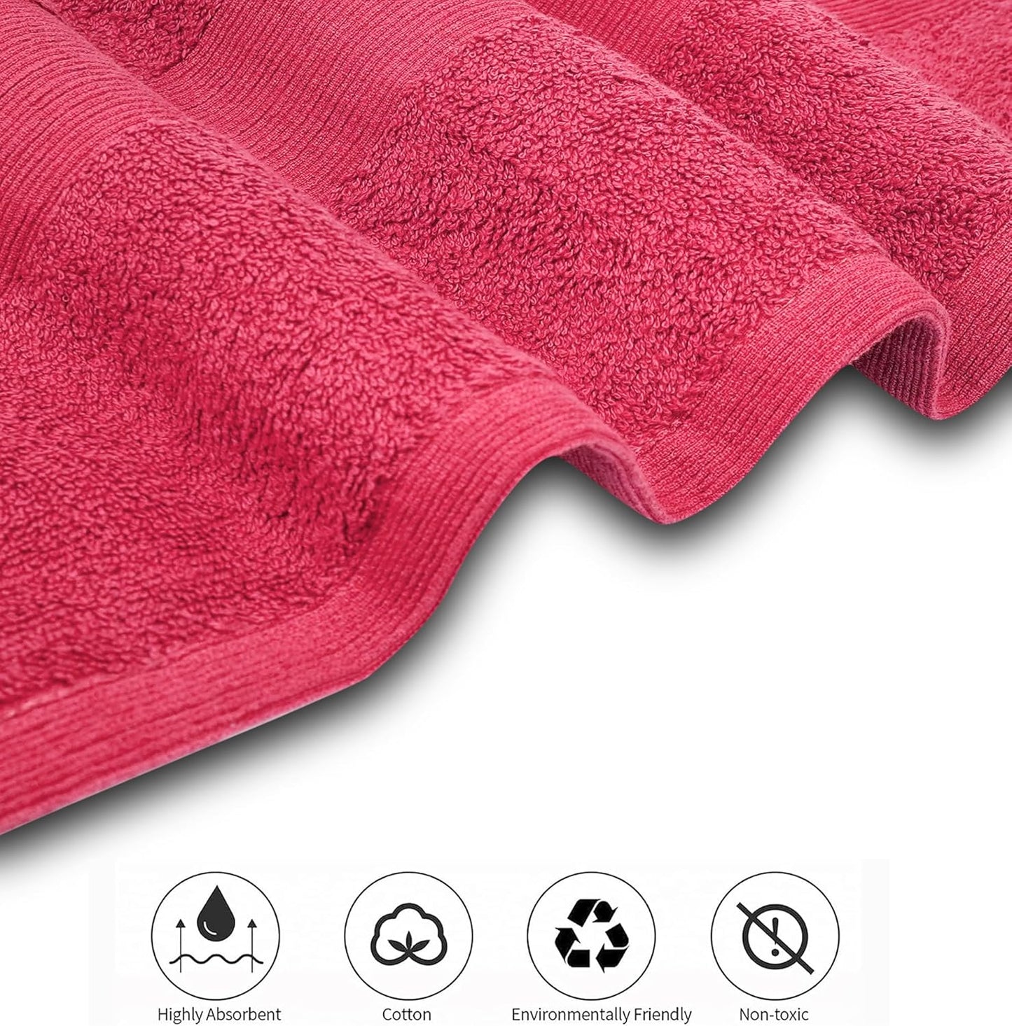 Softolle Luxury Bath Towels Set of 4 (27” x 54”) | Towels for Bathroom | Super Soft | Highly Absorbent Towels for Home, Spa, Gym (Raspberry)