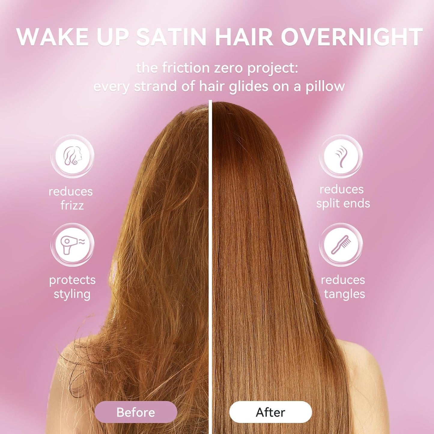 Tyfitb Satin Pillowcase Set for Hair & Skin Care – Cooling, Hypoallergenic, Anti-Frizz, Wrinkle-Free – Soft, Luxurious Pillowcases with Envelope Closure – 2-Pack, Queen Size 20x30, Gift-Ready