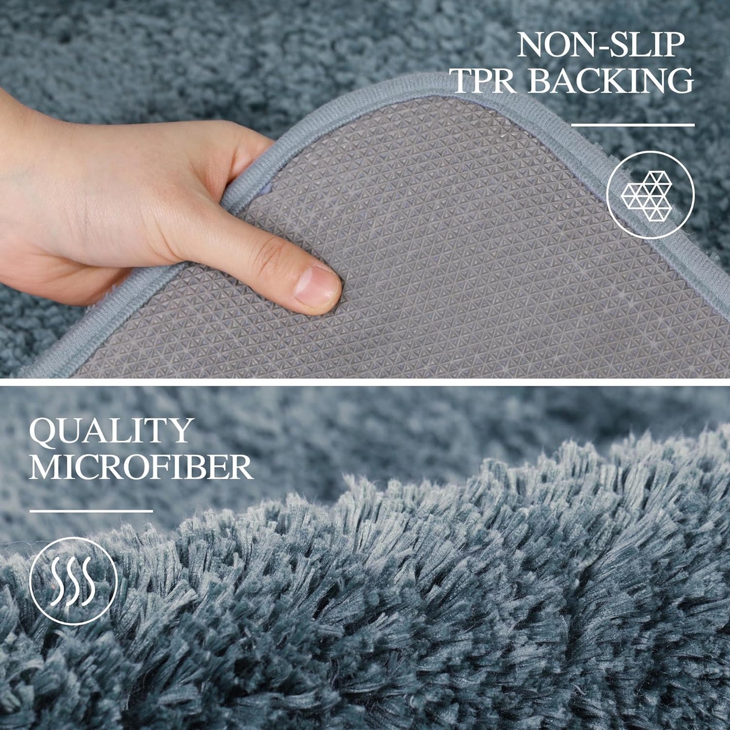 Walensee Large Bathroom Rug (24 x 60, Slate) Extra Soft and Absorbent Shaggy Bath Mat Machine Washable Microfiber Non Slip Luxury Floor Mat