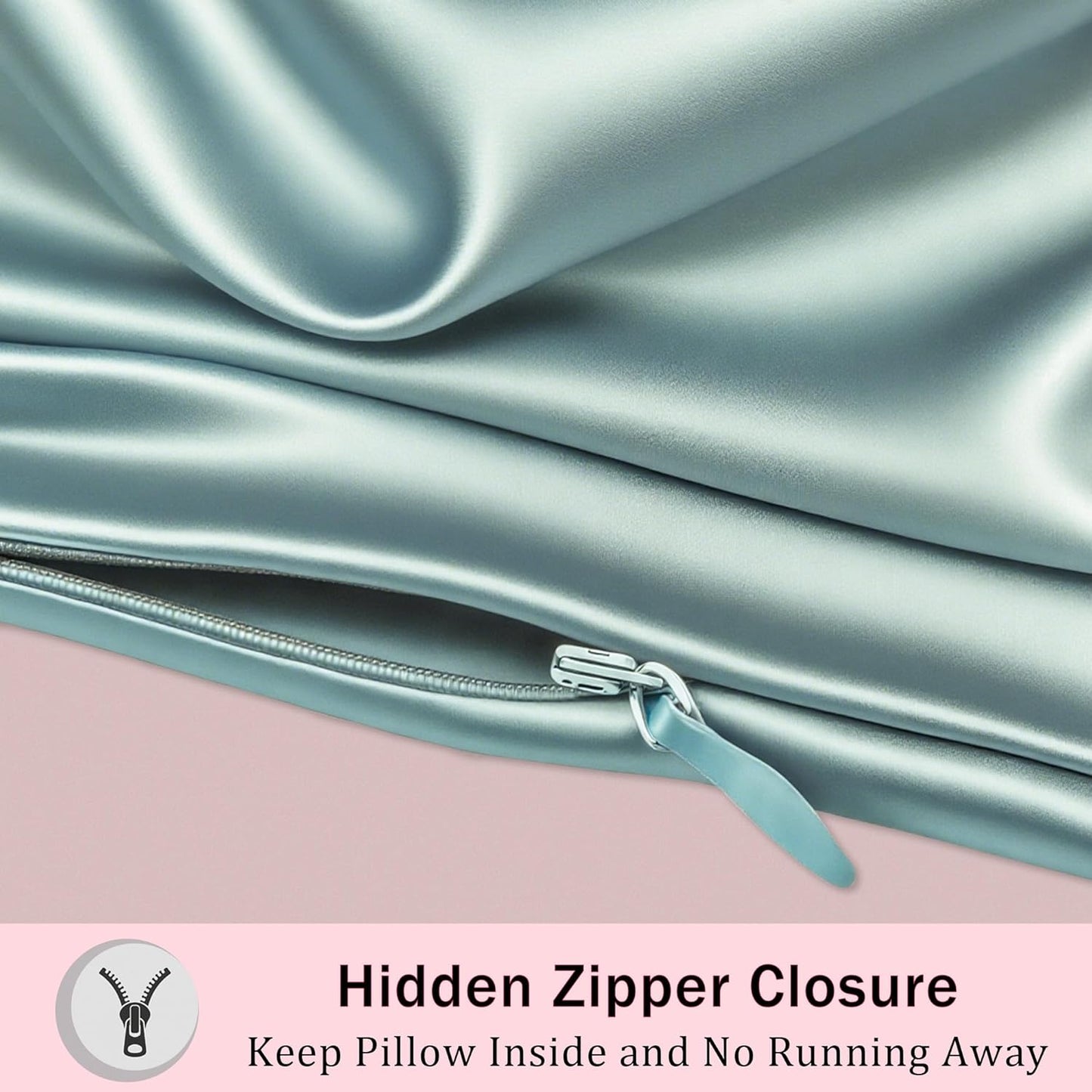 Mulberry Silk Pillow Cases Queen Size Set of 2, Ultra Smooth Soft Breathable Cooling Pillow Cases for Hot Sleepers, Silk Satin Pillowcases 2 Pack with Zipper for Hair and Skin, Gifts for Women