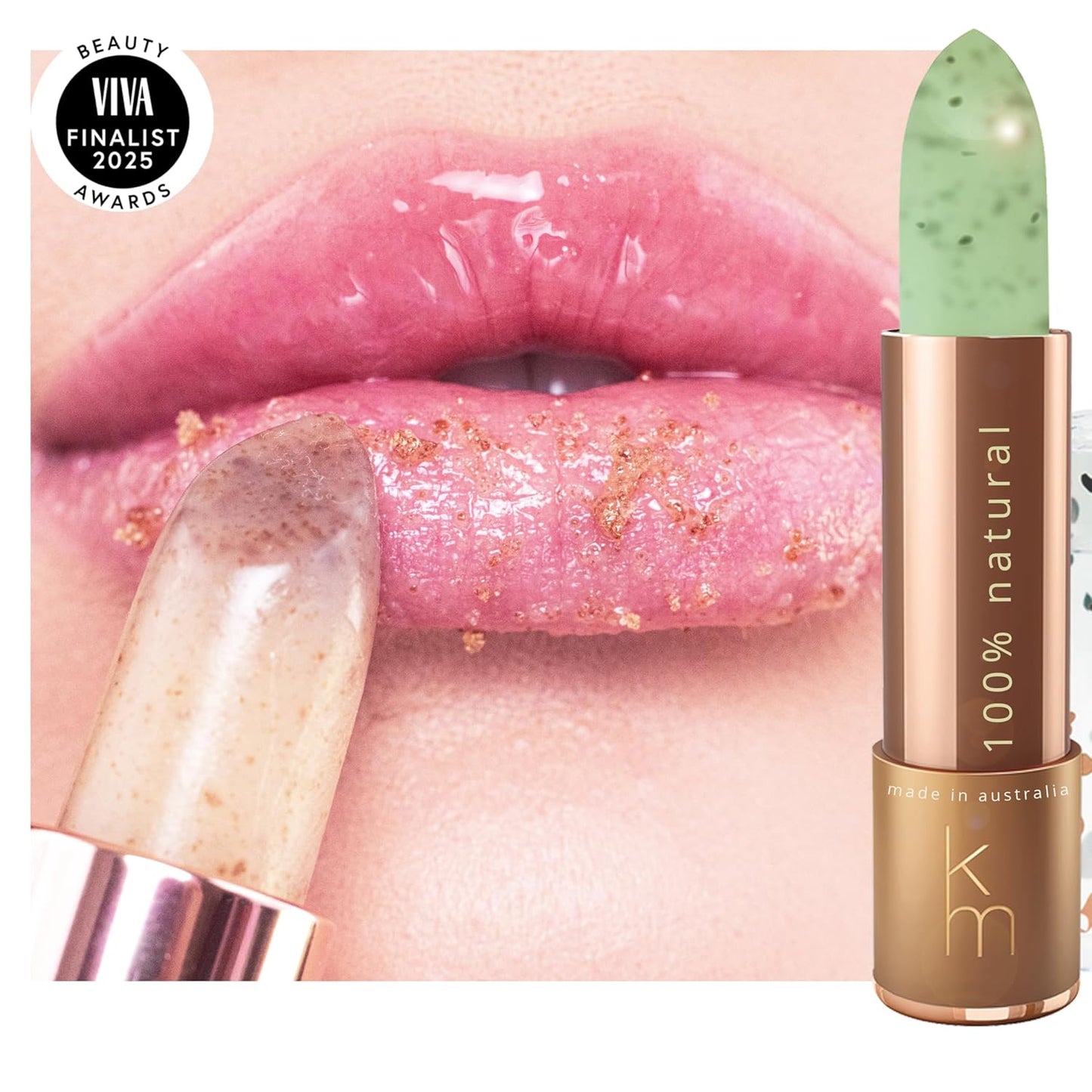 Natural Lip Scrub – 100% Natural Lip Exfoliator Made in Australia, Cruelty-Free | Polishes with Sugar Crystals | Nourishes with Shea, Jojoba & Avocado Oils | For Smooth, Beautiful, Hydrated Lips