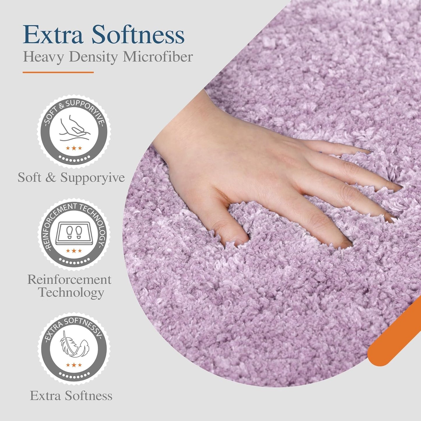 Walensee Large Bathroom Rug (24 x 60, Lavender) Extra Soft and Absorbent Shaggy Bath Mat Machine Washable Microfiber Non Slip Luxury Floor Mat