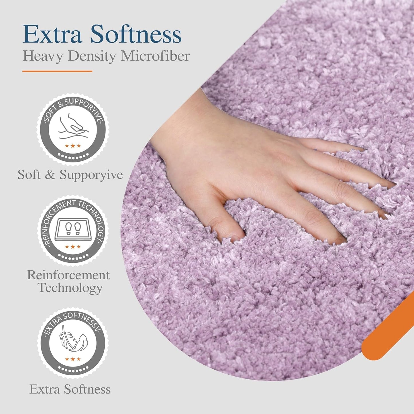 Walensee Large Bathroom Rug (24 x 36, Lavender) Extra Soft and Absorbent Shaggy Bath Mat Machine Washable Microfiber Non Slip Luxury Floor Mat