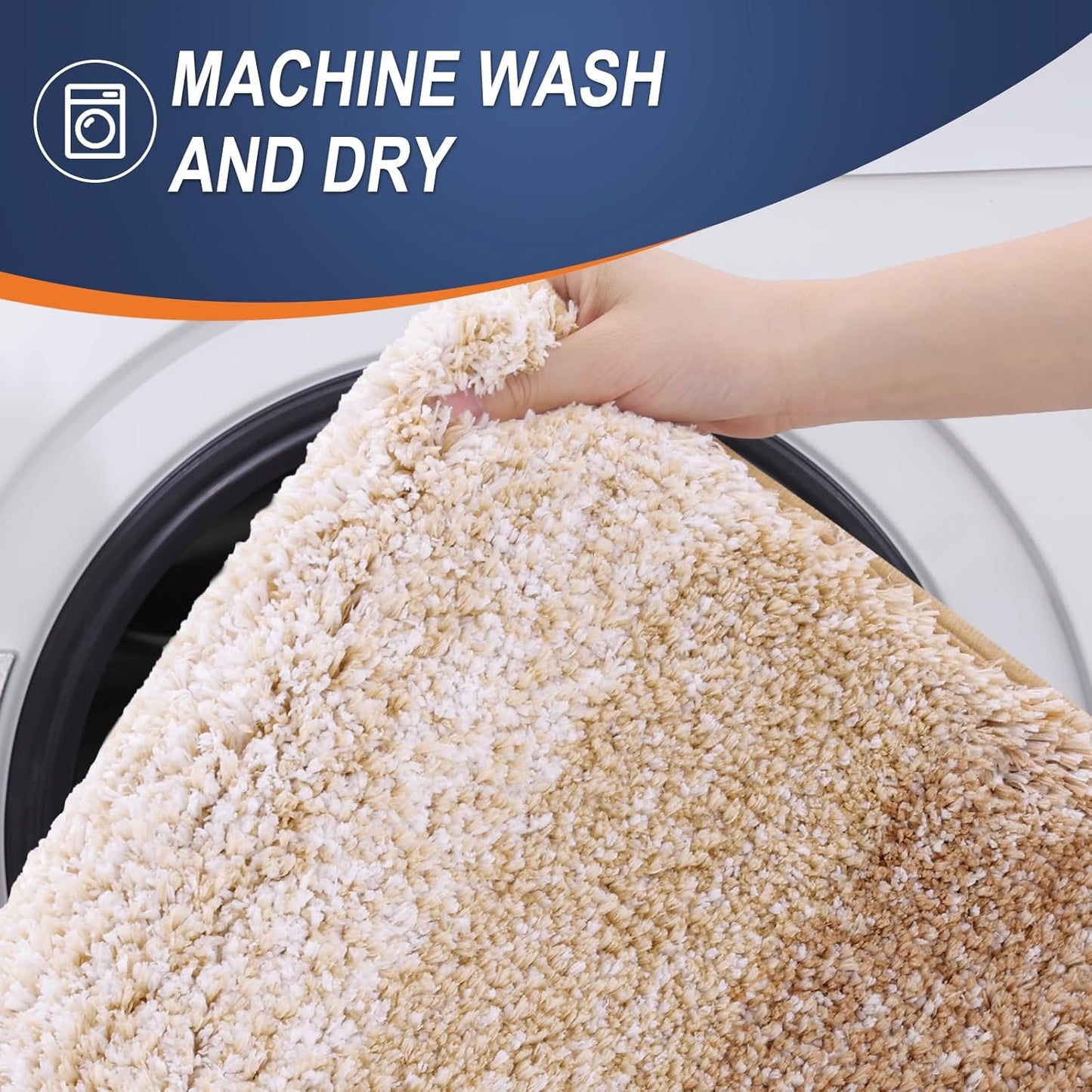 OLANLY Bathroom Runner Rugs 47x24, Extra Soft Absorbent Microfiber Bath Rugs, Rubber Backing, Quick Dry, Machine Washable Bath Mats for Bathroom Floor, Tub and Shower, Home Decor Accessories, Beige