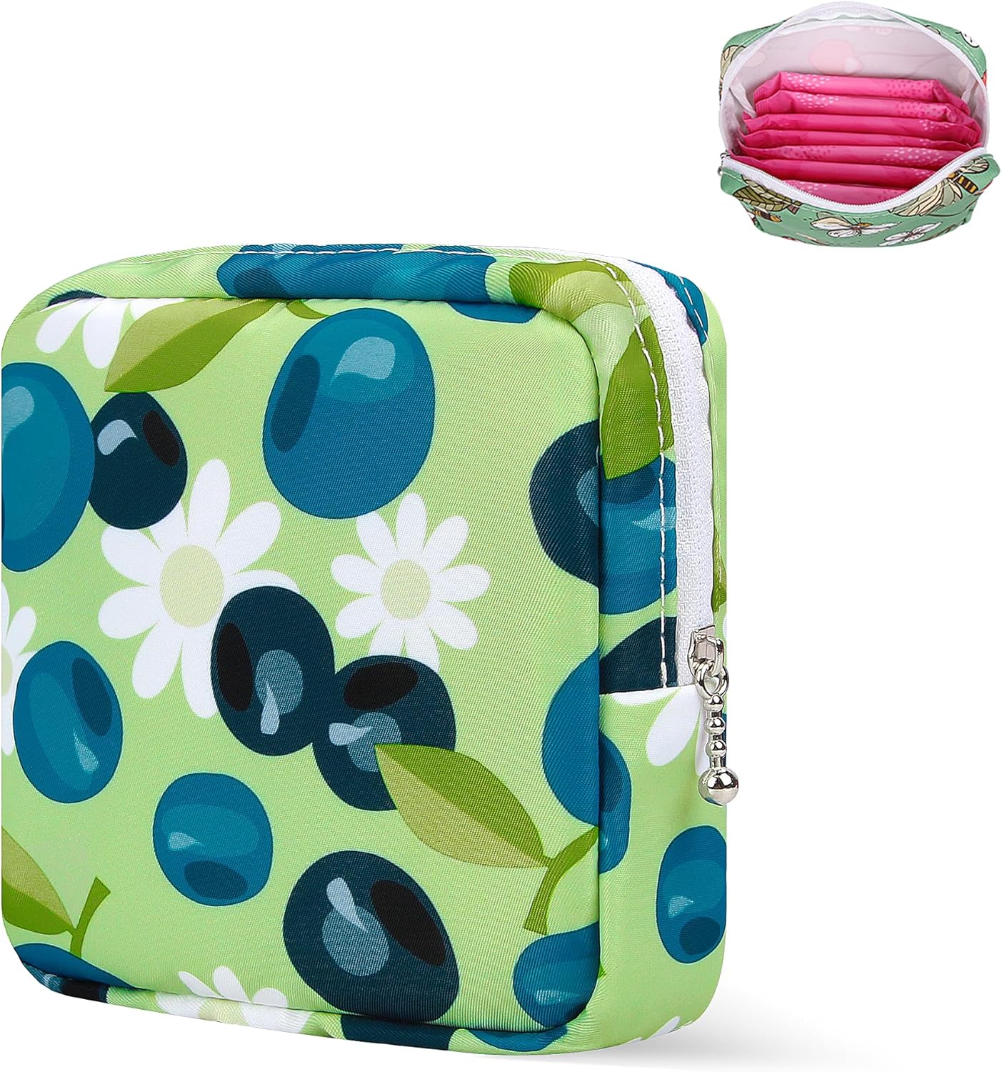 Canvas Sanitary Napkin Storage Pouch for Girls & Womens, Portable Period Pad Pouch for Purse, Small Make Up Bags