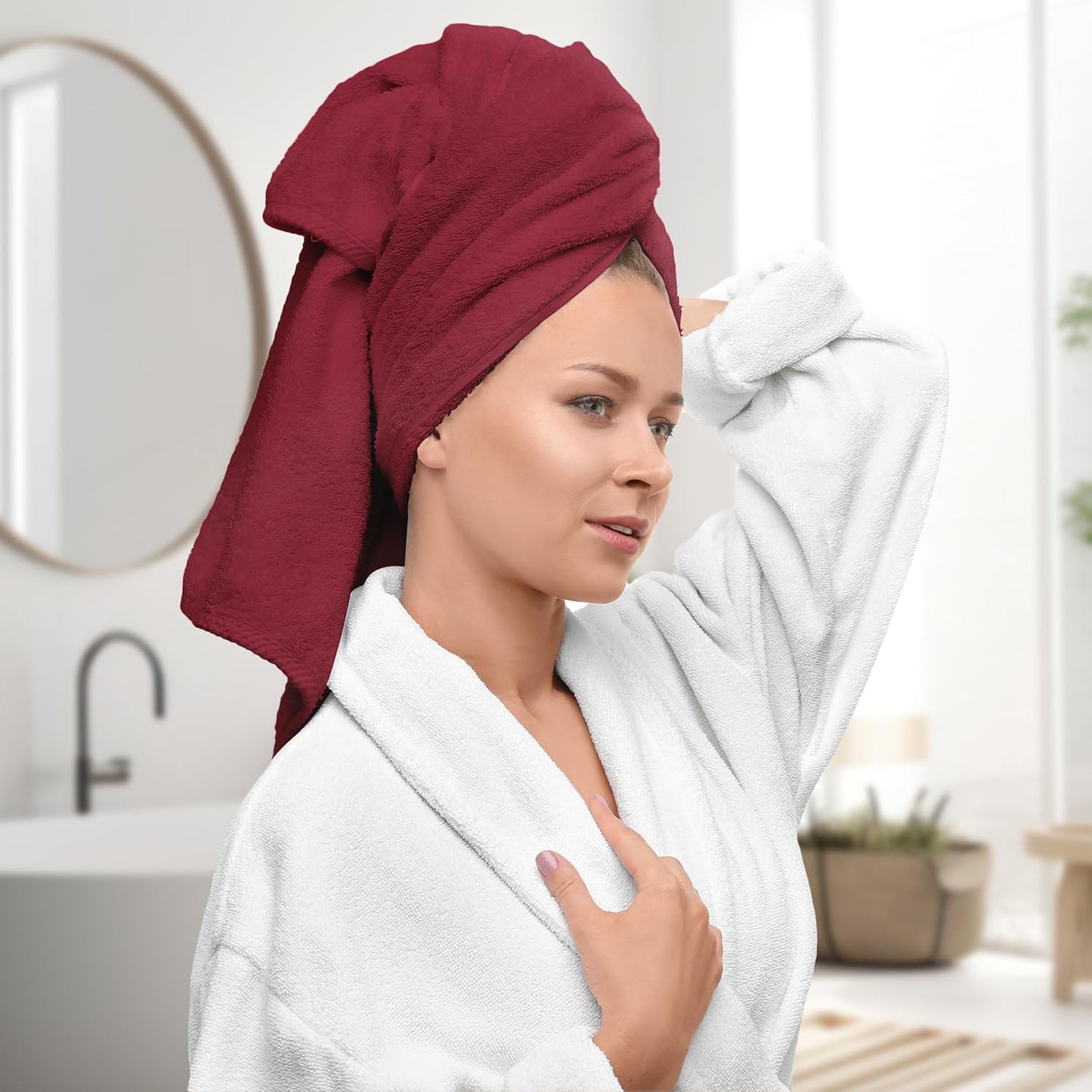 Avalon Towels Red Bath Towels Set of 4 pcs (27x54 inches), 100% Cotton Towel Absorbent and Quick Dry Red Towel for Bathroom, Super Soft and Perfect for Daily Use