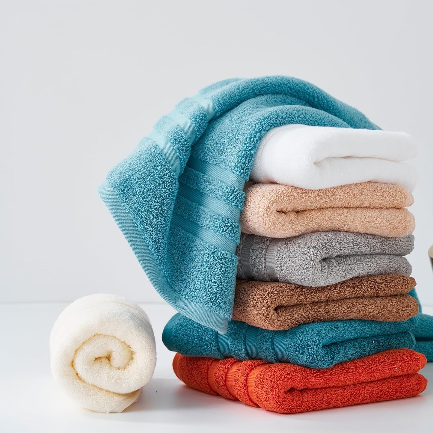 kimteny 100 Persent Cotton Premium Hand Towels Set of 2, (16 x 32 inches) 600GSM Cotton Thick Towel, Ultra Soft and Highly Absorbent Towels for Bathroom Gym Shower Hotel Spa (Navy Blue)