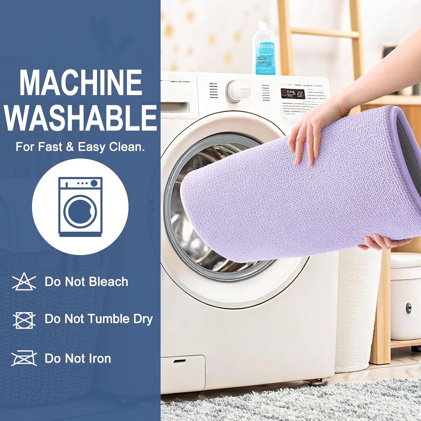 OLANLY Thick Memory Foam Bath Mat Rug 36x24, Extra Soft Absorbent Bathroom Rug, Quick Dry Bath Mats, Non-Slip, Machine Washable Carpet for Bathroom, Tub and Shower, Home Decor Accessories, Lavender